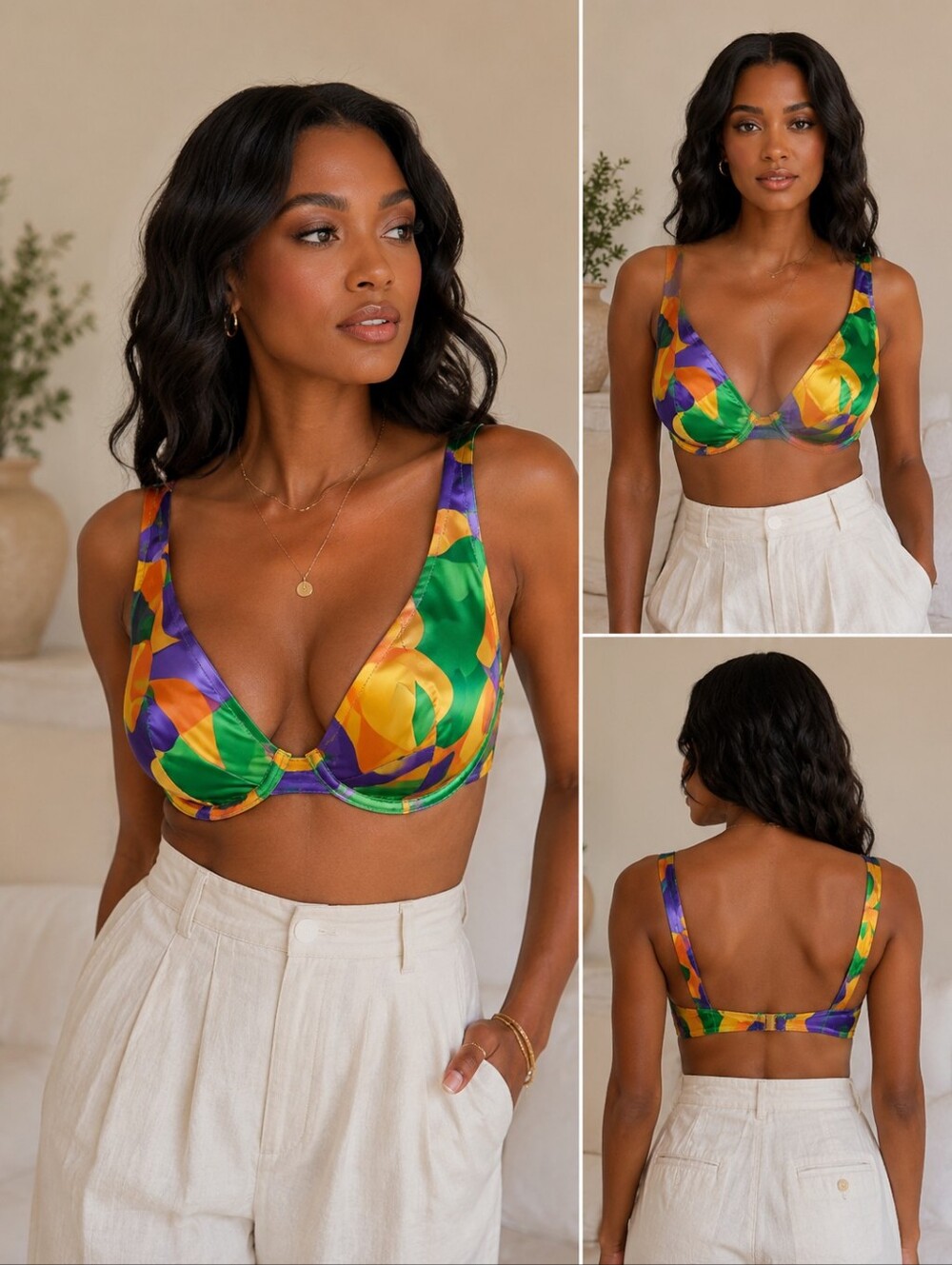 WeWoreWhat Underwire V-Neck Bra Top / Bustier by Danielle Bernstein – NWOT
